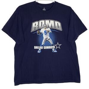 Tony Romo #9 Dallas Cowboys Authentic Apparel T-Shirt Blue Football NFL Large